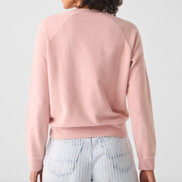 Faherty Beach Fleece Crew Sweatshirt Peach Whip Medium - Picture 6 of 13